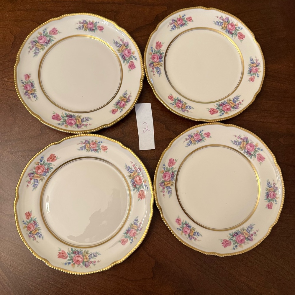 Set Of 4 Vintage Castleton China USA Castleton Bouquet Salad Plates 7 7/8" (#2)